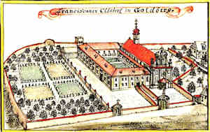 Franciscaner Clösterl in Goldberg - Klasztor Franciszkanów, widok z lotu ptaka